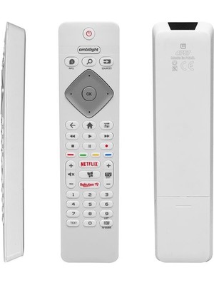 Indispensablely Ambilight Netflix-Rakuten Tuşlu Beyaz Lcd- LED Tv Kumanda