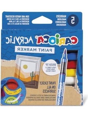 MarkEntegra Su Bazlı 5 Renk Akrilik Fırça Uçlu Boya Kalem Seti