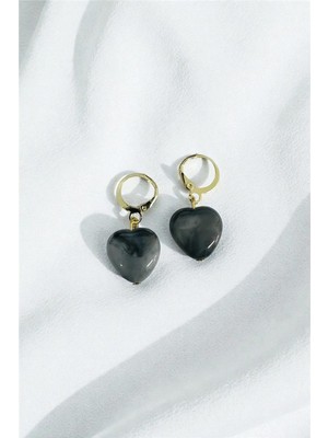 Petek Aksesuar Akrilik Kalp Küpe