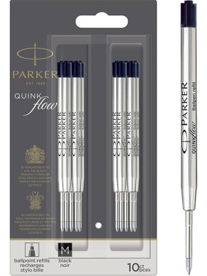 Royal Rain Store Tükenmez Kalem Yedekleri | Orta Nokta | Siyah Quinkflow Mürekkebi | 10 Sayım (Ambalaj Değişebilir)