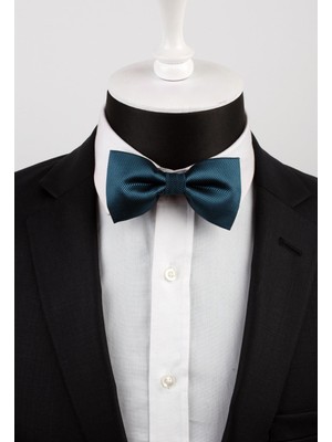 La Pescara Petrol Yeşili Kendinden Desenli Papyon İthal Mikrofiber Kumaşla Üretilmiştir