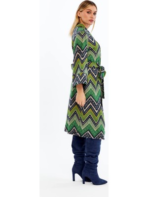 Yeşil, Angora Kumaş, Kimono, Sabahlık, Tunik