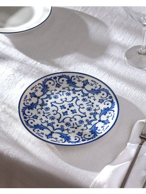 Serenity Pasta Tabağı, 19 Cm, Mavi ve Beyaz, Şık ve Zarif Tasarım