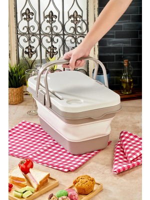 30LT Çok Fonksiyonlu Katlanabilir Haki Kamp ve Piknik Sepeti, Pratik Organizer