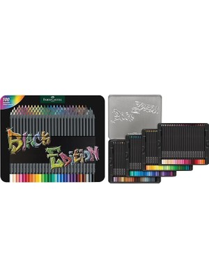 Royal Rain Store 116490 - Black Edition Renkli Kalemler, 100'LÜ Metal Kutu, Kırılmaz, Çocuklar ve Yetişkinler Için