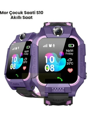 Indispensablely S10 Mor Akıllı Çocuk Saati