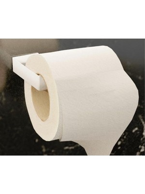 Royal Rain Store Metal Beyaz Yapışkanlı Tuvalet Kağıtlık, Yapışkanlı Wc Kağıtlık, Tuvalet Kağıdı Askısı 3m Yapışkanlı Tasarım