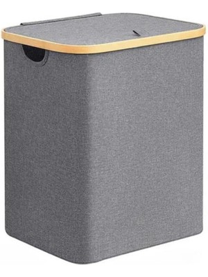 Katlanabilir Gri Çamaşır Sepeti 40X33X45CM, Pratik ve Şık Depolama Çözümü