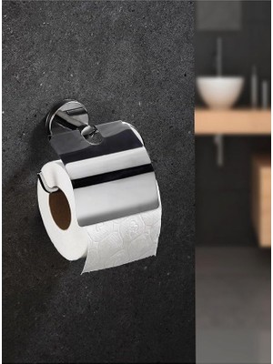 Royal Rain Store Haus Delmeye Son Yapışkanlı Tuvalet Kağıtlığı Wc Kağıtlık Tutucu Krom YK-703