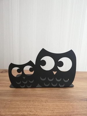 Royal Rain Store Dekoratif Baykuş Desenli Metal Kitap Tutucu