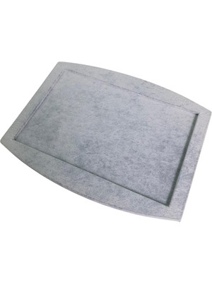 Gri Süet Düz Kolye Ucu, Küpe ve Yüzük Sunum Tablası 25X35 cm