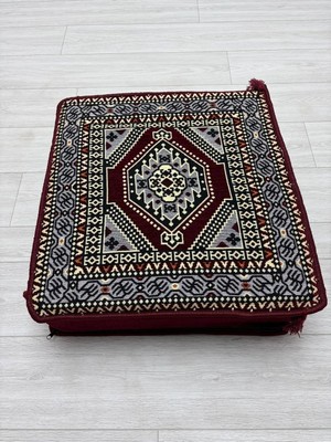 Bakırözü Home Bordo Yahyalı Modeli Çökmeyen Süngerli Şark Köşesi Orta Sehpa (60 x 60 x 20 Cm)