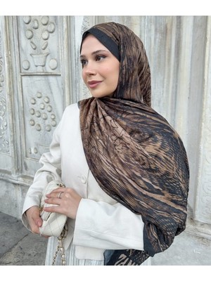 Umas Collection Umas Desenli Bambu Kraş Şal 75 x 185 cm Hafif Dokulu Tesettür Şal