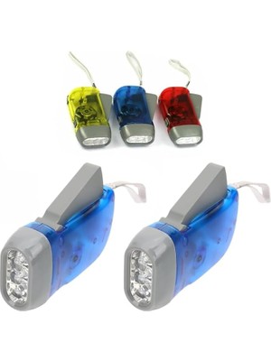 Royal Rain Store Manyetolu Dinamolu Kendinden Şarjlı Pilsiz Krank El Feneri, Çok Amaçlı Doğa, Spor, Deprem, Acil Durum Işığı, Elle Basmalı Şarj Edilebilen - Renk Asorti (2 Adet)