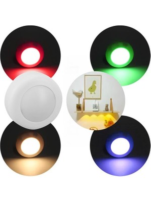 Indispensablely PM-26973 Yapışkanlı Pilli Rgb LED Lamba