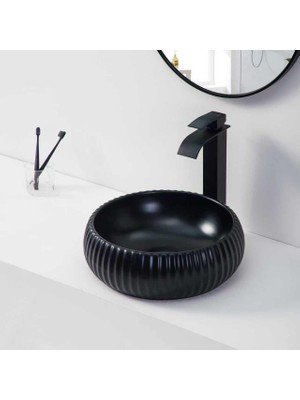 Harmeh Barcelona Serisi Tezgah Üstü Yuvarlak Çanak Lavabo 40X40X13CM