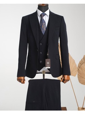 Taxi Giyim Üçlü Takım Elbise - Zara Kumaş - Lacivert - TG3ZL7