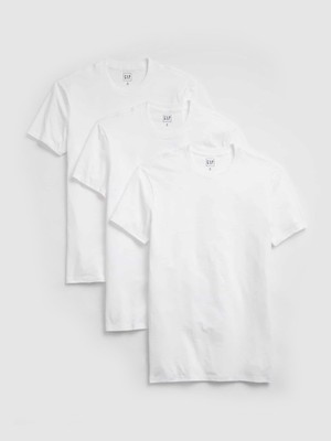 Gap Erkek Beyaz Bisiklet Yaka T-Shirt Set (3'lü)