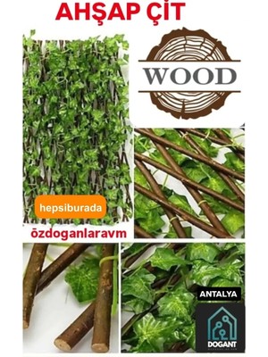 Dogant Ege 35  Akardiyon Ahsap Çit Paravan Yapay Sarmaşık