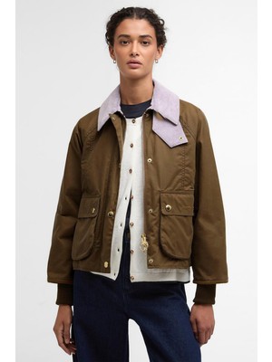 Barbour Cropped Beadnell Yağlı Ceket SN31 Sand/dress/heather Mist