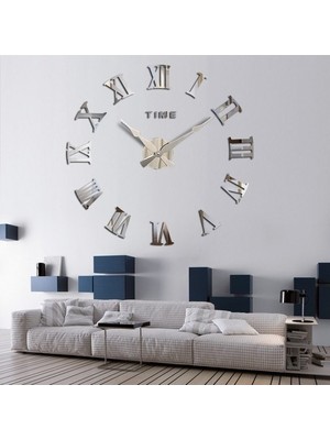 Otantik Dıy 3D Dekoratif Sticker Duvar Saati