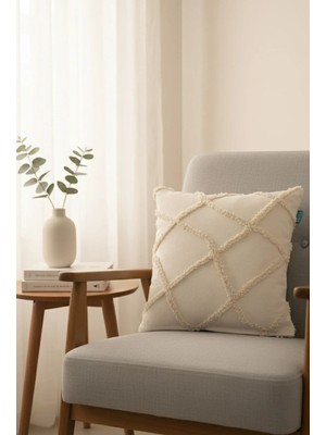 Rolivs Alven Cream Texture Punch Kırlent 47x47 cm - NK 1717 (05)