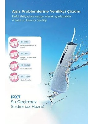 Neutron Taşınabilir Yemek Sonrası Ağız Duşu Su Geçirmez Beyaz Renkli Şarjlı Temizlik Cihazı