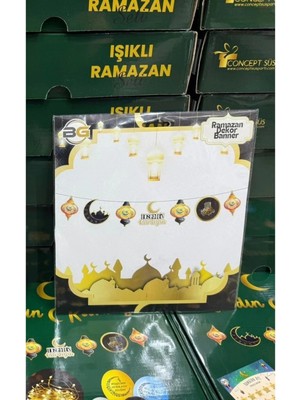 Party World Ramazan Temalı Asma Süsleme Seti, Hoşgeldin Ramazan & 11 Ayın Sultanı Yazılı