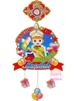 Party World Sünnetime Hoşgeldiniz Simli Sarkıt Süs – Maşallah Yazılı