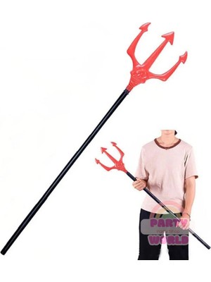 Party World Halloween Plastik Şeytan Çatalı-Mızrağı 105 cm