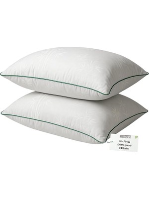 Royal Rain Store Yastık 2’li Set – 50X70 cm – 1000 gr – Doğal Bambu – Nefes Alabilir Serin – Yumuşak Elyaf Dolgu – Konforlu Uyku Desteği