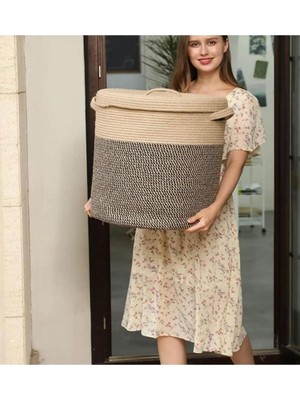 Çok Amaçlı Hasır Jüt Sepet 40X37, Şık ve Kullanışlı Düzenleyici