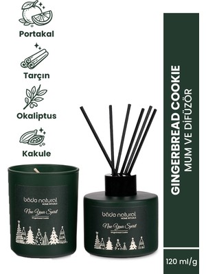 Bade Natural New Year Spirit Gingerbread Cookie Soya Mumu ve Çubuklu Oda Kokusu