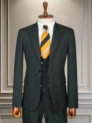 Taxi Giyim Üçlü Takım Elbise - Zara Kumaş - Petrol Yeşili - TG3ZPY13