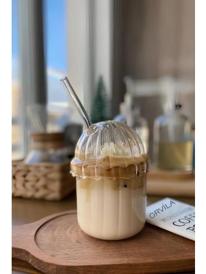 Orvila Mika Sert Plastik Kahve Bardağı ve Frozen Meşrubat Bardağı Cam Pipet Hediyeli 430 Ml.