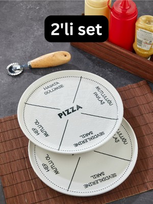 2'li Seramik Pizza ve Servis Tabağı Seti, Çok Amaçlı Kullanım