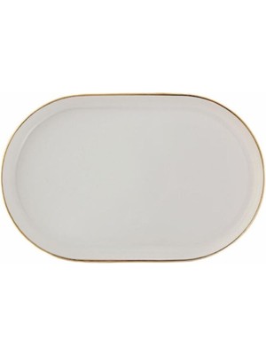 18CM Altın Yaldız Kayık Tabak, Şık ve Zarif Sunum Için Idealdir