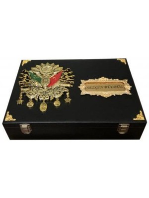 Osmanlı Temalı Siyah Takı Kutusu, Yüzük, Saat ve Gözlük Düzeni