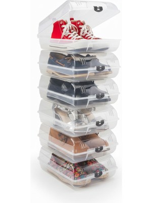 Şeffaf Ayakkabı Saklama Kutusu 5'li, Pratik ve Şık Bot Saklama Seti