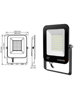 İnoled Inoled 50W Egra LED PROJEKTÖR(B-6500K)