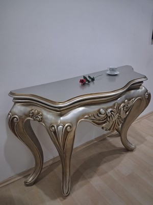 Bengi Ankara Mobilya Dresuar Polyester 90618 Döküm Çöl Gri Renk Avangard Aslan Ayak El Yapım