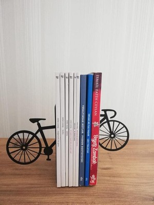 Royal Rain Store Dekoratif Bisiklet Desenli Metal Kitap Tutucu 2’li Paket MK13S