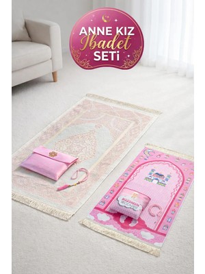 İhvan Online Anne ve Kız Çocuk Ibadet Seti - Tesbihli, Çantalı, Seccade Seti