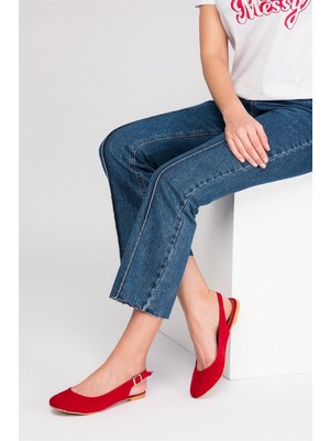 Fox Shoes Kırmızı Kadın Babet D726105202