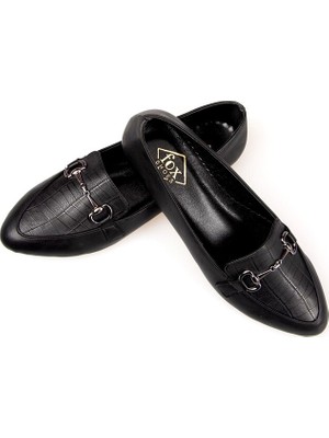 Fox Shoes Siyah Kadın Babet G290010011