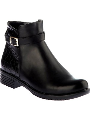 Fox Shoes Siyah Kroko Kadın Bot E726490009