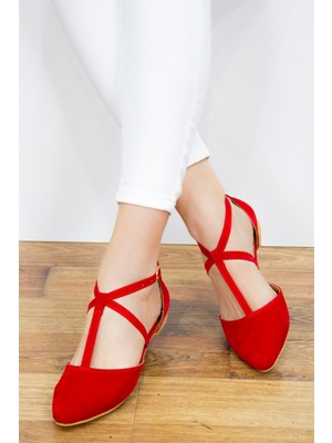 Fox Shoes Kırmızı Kadın Babet D726537302