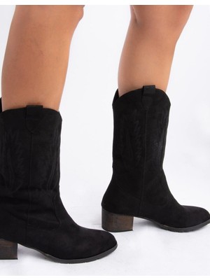 Fox Shoes Siyah Süet Kadın Bot E267730002
