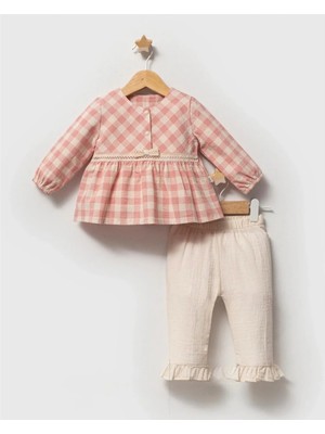 Queen Kids  Kız Bebek Sensıtıve  2'li Takım Naturel Pembe