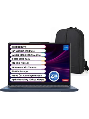 Lenovo Ideapad Slim 5 14IRH10 Intel Core I7 13620H 16 GB 1 Tb SSD Windows 11 Pro 14'' IPS 83HR000UTR Snertech Çanta
